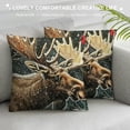 thumbnail image 3 of Orinice Moose Cardinal Snow Graphic Decorative Cushion Throw Pillow Cover for Home Couch Living Room Bed Sofa Square Winter 1PC 24x24in, 3 of 5