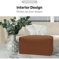 thumbnail image 4 of HSHDLDF Tissue Box Cover, [Refined] Modern PU Leather Rectangular Tissue Box Holder Decorative Holder/Organizer for Bathroom Vanity Countertop, Night Stands, Office Desk 9.5"X5"X5" Camel, 4 of 7