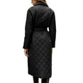thumbnail image 6 of Liacowi Women Quilted Puffer Long Coat Winter Lightweight Long Sleeve Warm Outerwear Over Knee Padded Jacket with Belt, 6 of 7