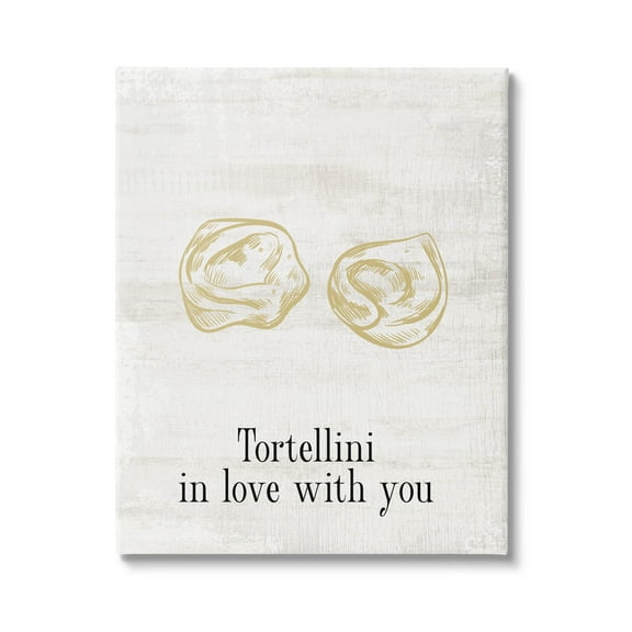 Stupell Industries Tortellini In Love With You Humor Graphic Art Gallery Wrapped Canvas Print Wall Art, Design by Lil' Rue