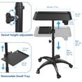 thumbnail image 2 of Carrito con bandeja de salón ZHOOGE de aluminio con plataforma de almacenamiento, color negro, 2 of 6