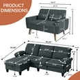 thumbnail image 6 of Pingliang Home Living Room Furniture Set Sectional Sofa with Storage Ottoman and Loveseat, 3 Seat L Shaped Couch with Side Pockets and 2 Seat Small Sofa, for Home Apartment Office Studio, 6 of 7