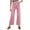 Pink, variant on High Waist Women Casual Wide Leg Denim Pants Cropped Baggy Ankle Jeans with Pocket
