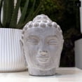 thumbnail image 3 of Saltoro Sherpi Cemented Buddha Head with Rounded Ushnisha, Washed White, 3 of 11