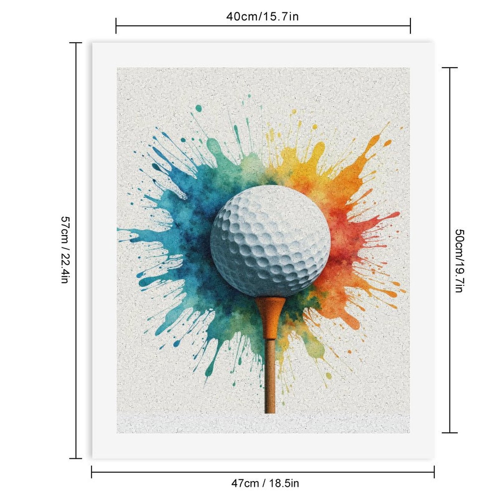 Paint by Numbers Kit for Adults, Golf Ball Colorful Paint Splash Paint by Numbers, Easy Paint by Numbers Kit for Adults Beginner, DIY Adult Paint by Number Kits on Canvas, Home Decor
