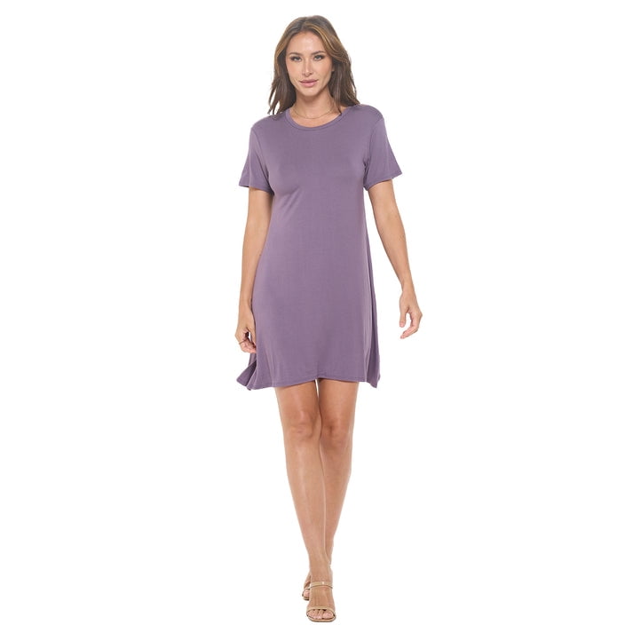 Women's Short Sleeve Midi T-Shirt Dress, Casual Loose Swing Tunic Dress, Summer 2024(Lilac Dusty Large Size) - Walmart.com Women's Short Sleeve Midi T-Shirt Dress, Casual Loose Swing Tunic Dress, Summer 2024(Lilac Dusty Large Size) - Walmart.com