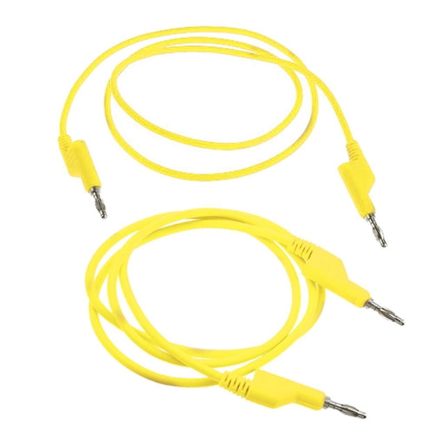 Cable de prueba de silicona con conector banana de 4 mm, 2 unidades, 39,4 pulgadas, 15 A, calibre 18 AWG Amarillo