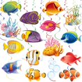 thumbnail image 1 of Decoración de fiesta con forma de espiral con forma de pez tropical, HSDSH, 36 unidades, 1 of 7