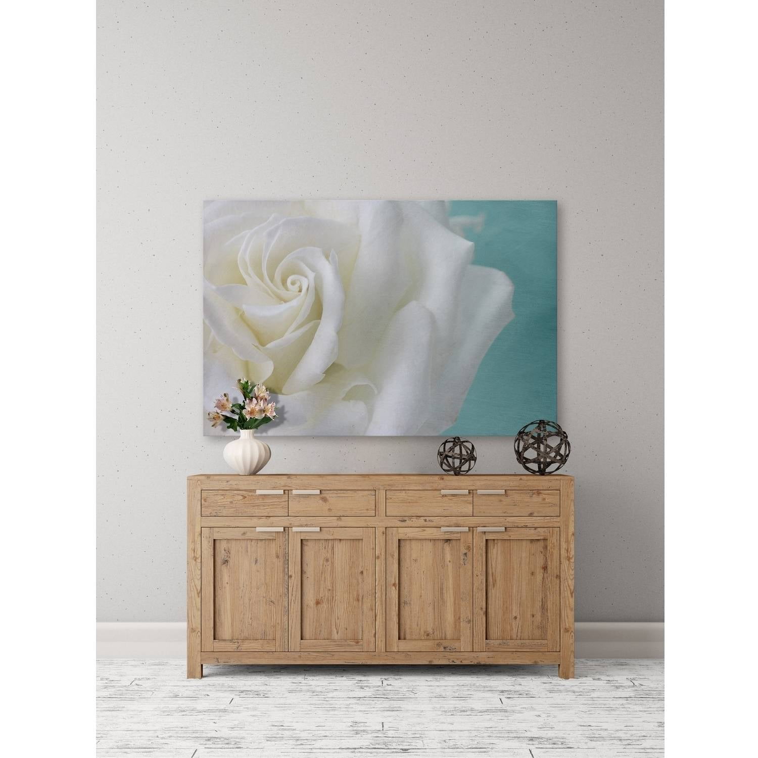 "Purity of the White Rose" Painting Print on Wrapped Canvas