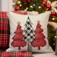 thumbnail image 2 of Christmas Pillow Covers 18x18 Inch Set of 2 Black Buffalo Check Red Christmas Tree Decorations Indoor Farmhouse Xmas Winter Holiday Decorative Throw Pillow Cases for Bedroom Couch Home Decor, 2 of 6