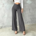 thumbnail image 4 of Edvintorg Womens Dress Pants Plus Size Fashion High Waisted Business Dressy Wide Leg Trousers With Buttons Women Work Pants Gray XXXL, 4 of 6