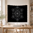 thumbnail image 5 of Sacred Geometry Metatron's Cube on Black Background, Mystical Celestial for Meditation Enthusiasts, Spiritual Symbol Art Decor, Graduation Gift Tapestry Wall Hanging for Bedroom and Yoga Room, 5 of 7