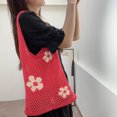 thumbnail image 5 of Bolso de mano para mujer, bolso estético de hadas, accesorios de hadas, bolso de flores, bolso de punto, bolso de hombro hueco de malla, 5 of 5