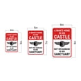 thumbnail image 5 of Portrait Round Plus A Man's Home Is His Castle But His Garage Is His Sanctuary Wall or Door Sign | Easy Installation | Funny Novelty Imitation Warning Signs - Large, 5 of 6
