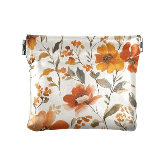 Leather Coin Wallet 4.33x3.74 Inch Portable Coin Wallet Coin Wallet Paper Wallet Card Wallet Storage Wallet Stylish and Sophisticated Cartoon Coral Flowers Seamless