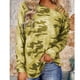 thumbnail image 1 of Camiseta De Manga Larga Para Mujer, Lavable A Máquina, Elegante Tela De Poliéster, Estampado De Camuflaje, Blusa De Hombro Oblicuo Amigable Con La Piel Para Uso Diario ANGGREK Otros, 1 of 6