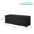 thumbnail image 2 of Medium Slim Outdoor Ottoman or Coffee Table Cover - Outdoor Square Table Covers - Patio Ottoman Washable - Heavy Duty Furniture 42" Black, 2 of 6