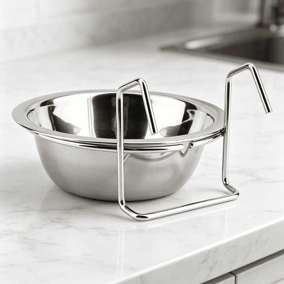 Stainless Steel Food Water Bowl with Bolt Hook, Easy to install, removable for cleaning, for bird cages/coops/dogs/cats/rabbits