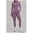 thumbnail image 2 of Top-kevin 2 Piece Seamless Ribbed Workout Sets With Zip Up Jacket High Waisted Gym Yoga Leggings, 2 of 6