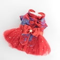 thumbnail image 2 of Coloody Small dogs teddy bears pet dog clothes christmas harness fall and winter dress sarong red cotton clothes(two-piece), 2 of 5