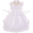 thumbnail image 2 of BNY Corner Off Shoulder Organza Cape Set Infant Baptism Christening Girl Dress White 0M TR 032 BNY Corner, 2 of 3