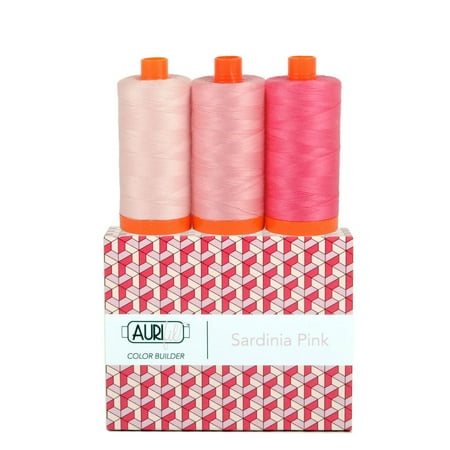UPC: 8057252119242 | Aurifil Thread Color Builder Tour of Italy – Sardina Pink 100% Cotton Threads 3 Large Spools