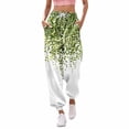 thumbnail image 1 of Gibobby Pantalones mujer moda Pantalones de chándal con estampado inferior para mujer Bolsillos Cintura alta Deportivo Gimnasio Ajuste(Verde,XG), 1 of 4