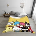 thumbnail image 3 of Lsque Sanrio Print Flannel Throw Blanket, Ultra-soft Blanket for Bed, Couch, Car, Hypoallergenic Anti-pilling blanket-80"x60", 3 of 8