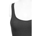 thumbnail image 3 of Women & Plus Solid Ribbed Knit Stretch Workout Racerback Tank Top (CHARCOAL, Large), 3 of 3