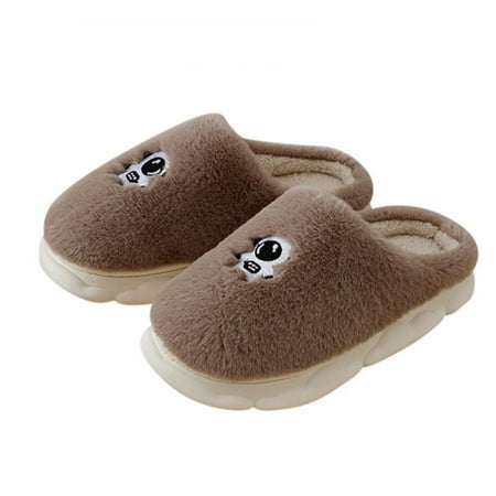 

Gyuzh Women Cartoon Non-Slip Plush Warm Slippers House Soft Cotton Household Shoes