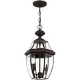 thumbnail image 5 of 2 Light Bronze Outdoor Chain Lantern Pendant Lighting Fixture with Clear Beveled Glass Shade backed with Hand Crafted Solid Brass material for patio, front porch, entryway and more, 5 of 5
