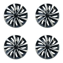 Maidao 12" Car Cap Cover ABS Plastic Hubcap Wheel Covers Black and Silver Set of 4