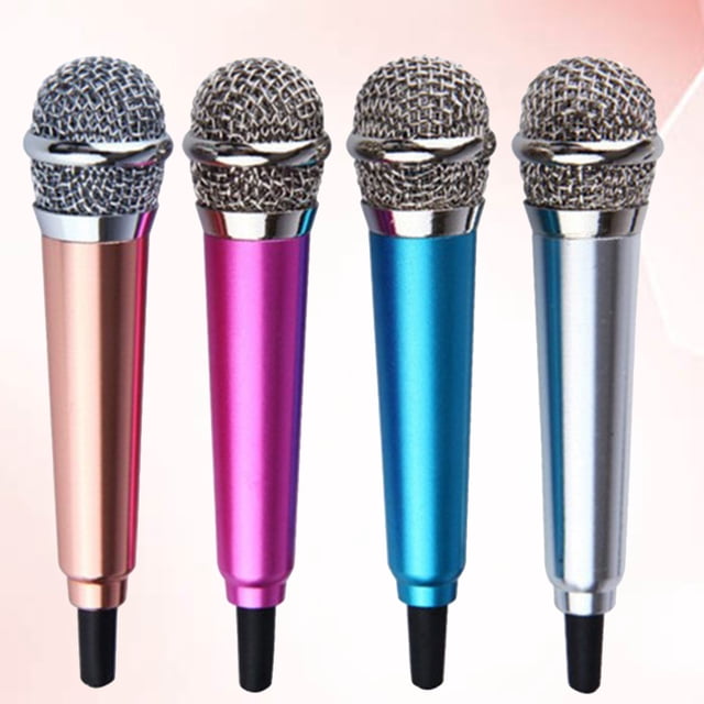 UPGRATOR 4pcs Microphone for Karaoke Metal Golden Singing Microphone for Sessions