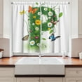 thumbnail image 2 of Ambesonne Letter P Kitchen Curtains, Lively Summer Wings, 55"x45", Green Multicolor, 2 of 3