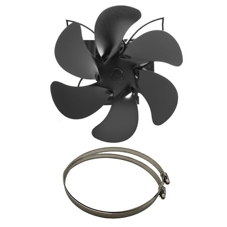 

ibaste 6 Leaves Stove Fan Hanging Heat Powered Burner Blower for Home