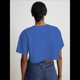 thumbnail image 4 of Top Corto Holgado de Corta para Mujer, Cuello Redondo, Hombros Caídos, Informal, Estilo Cuadrado, para Yoga, Correr, Corto Azul S, 4 of 8