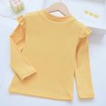 thumbnail image 2 of Toddler Girls Fashion Tops with Ruffles Yellow Girls Long Sleeve T Shirts Kids Crewneck T-Shirts Fall Clothes Girl Tops 2-3 Years, 2 of 4