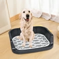 thumbnail image 3 of Open Top Pet Litter Tray Cat Potty Toilet Litter Pan Small Animals Training Pads Black, 3 of 8