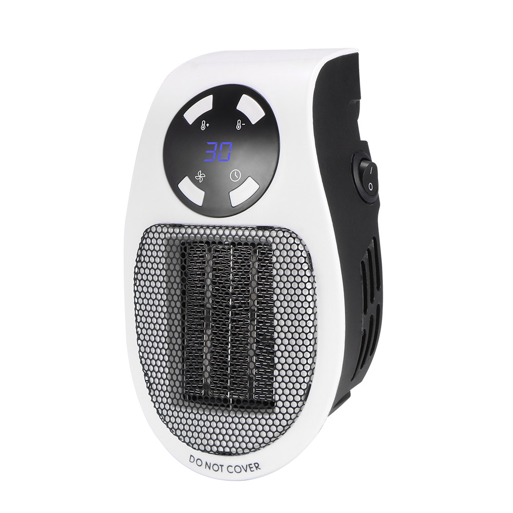 Electric Mini Heater Portable 500W UK Plug-in Space Fan Heater w// Remote Control
