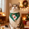thumbnail image 4 of Pet's Clothes Christmas Bandana Collar 4 Styles Festive Cat Bandana With Adjustable Strap Santasnowmanreindeer Scarf For Holiday Party Costume, 4 of 4