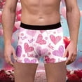 thumbnail image 2 of Men's Funny Novelty Heart Boxer Briefs Underwear Breathable Valentines Everyday Wear Pink M, 2 of 5