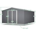 thumbnail image 2 of Thanaddo 11x13 FT Outdoor Storage Shed, Metal Steel Utility Tool Shed Storage House with Double Lockable Doors & Air Vent for Backyard Garden Patio Lawn Gray, 2 of 8