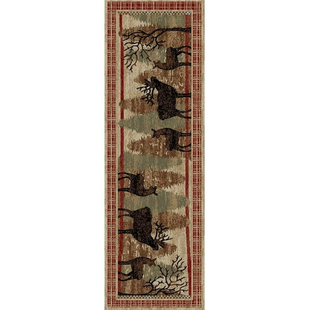 Mayberry AD8132 2X8 Tapis 2 Pi 3 Po. x 7 Pi 7 Po. American Destination Rivière Zone Tapis&44; Rouge