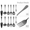thumbnail image 3 of ELAYARD 1Set Elegant Black Serving Spoons Stainless Steel Flatware Kit for Picnic Restaurant, 3 of 7