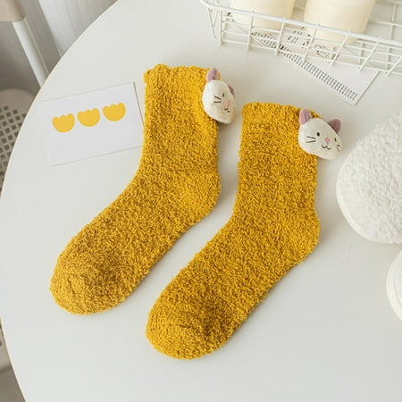 

Soighxzc Womens Coral Fleece Socks Autumn And Winter Cute Thick Piled Thermal Floor Socks