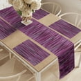 thumbnail image 2 of Ambesonne Magenta Table Runner & Placemats, Vintage Knit Pattern, Placemat 4 pcs + Runner 16"x90", Fuchsia and Violet, 2 of 2