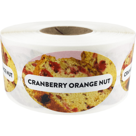 Cranberry Stores Cranberry Orange Grocery Store Food Labels 1.25 x 2 Inch Oval Shape 500 Total Adhesive Stickers ()