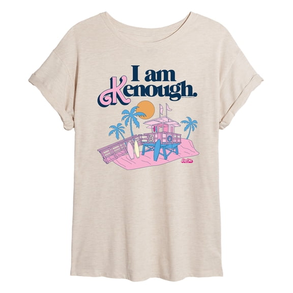 Barbie The Movie - I Am Kenough Lifeguard Stand - Juniors Ideal Flowy Muscle T-Shirt