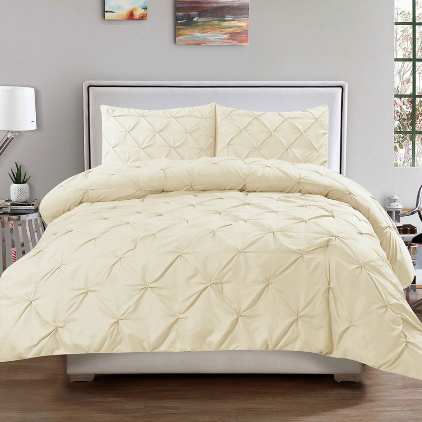 Luxury Pinch Pleat Pintuck Duvet Set by Sweet Home Collection