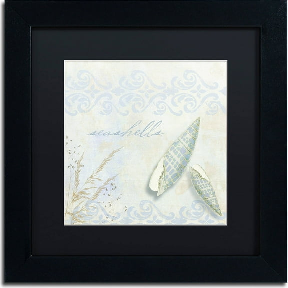 Trademark Fine Art "She Sells Seashells II" Canvas Art by Color Bakery, Black Matte, Black Frame